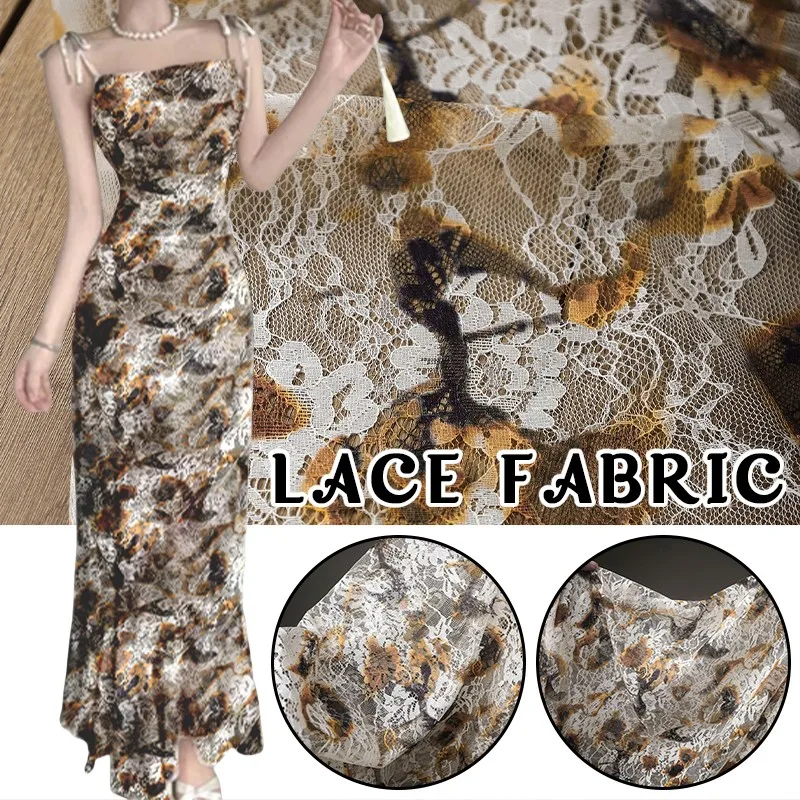 Sewing Batik Fabric - 50Cm Retro Fransız Dantel Baskı Pamuklu
