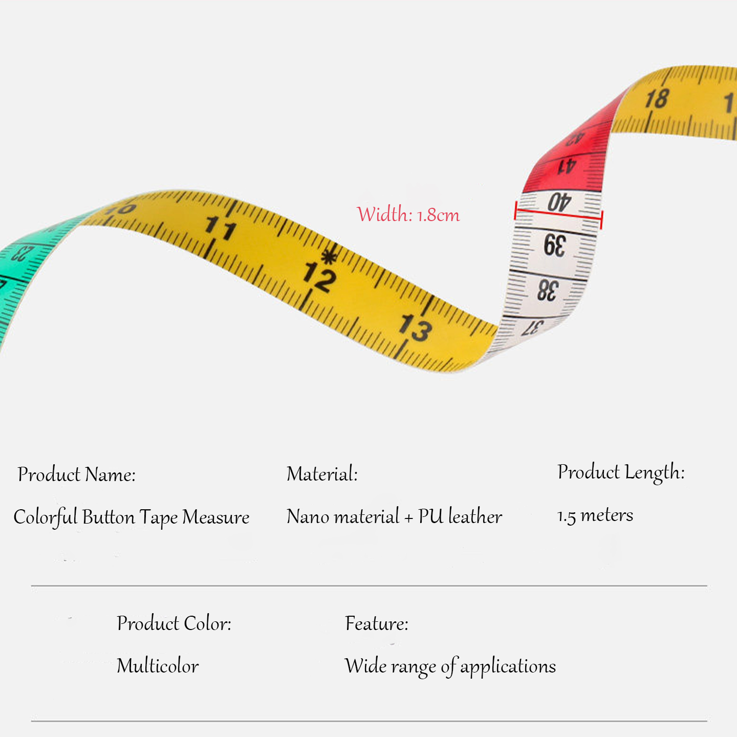 Renkli 1.5M Çift Ölçekli Yumuş - Sewing Gauge Ruler incelemesi ve fiyatı